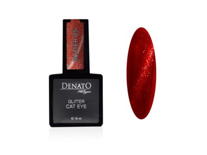 51050 CAT EYE Glitter 05 UV led gelpolish červený glitr