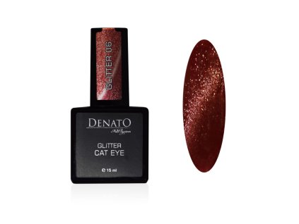 51051 CAT EYE Glitter 06 UV led gelpolish vínovo hnědý glitr
