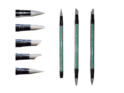 5857 sada silikonvé štětce zelená nailart