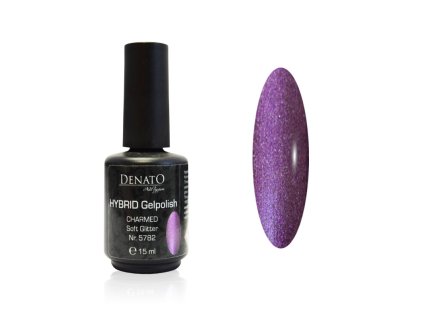 5782 Hybrid Gelpolish Charmed soft glitter fialový uv led gel, 15 ml