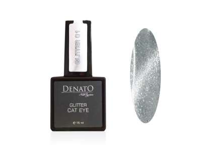 51046 CAT EYE Glitter 01 UV led gelpolish stříbrný glitr