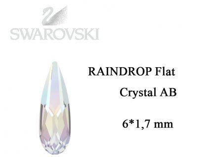 Raindrop Flat Back Crystal AB  3pz