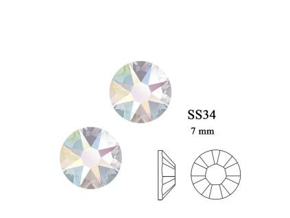 Crystal AB SS34 3 pz