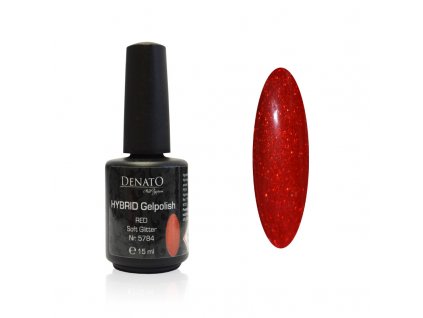 5784 Hybrid Gelpolish Red soft glitter uv led gel, 15 ml