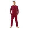 Pánský overal pyžamový dlouhý Bordo – detail rukávu, jemný materiál v barvě bordó