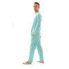 Pánský overal pyžamový dlouhý Light blue – detail rukávu, jemný materiál v barvě světle modrá