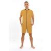 Pánský overal pyžamový krátký Sand – stylový design v barvě hnědá