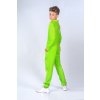 Chlapecký overal plyšový dlouhý Apple green – detail rukávu, jemný materiál v barvě univerzální barva