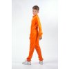 Chlapecký overal plyšový dlouhý Orange – detail rukávu, jemný materiál v barvě univerzální barva