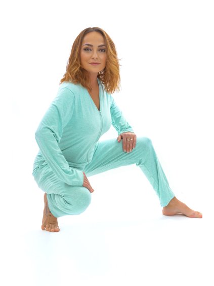 Dámsky overal pyžamový dlhý Light blue