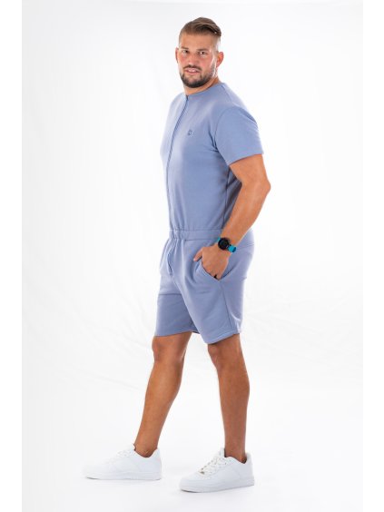 Pánsky overal teplákový krátký Sky blue