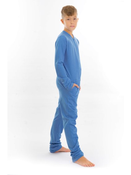 Chlapčenský overal pyžamový dlhý Sea blue