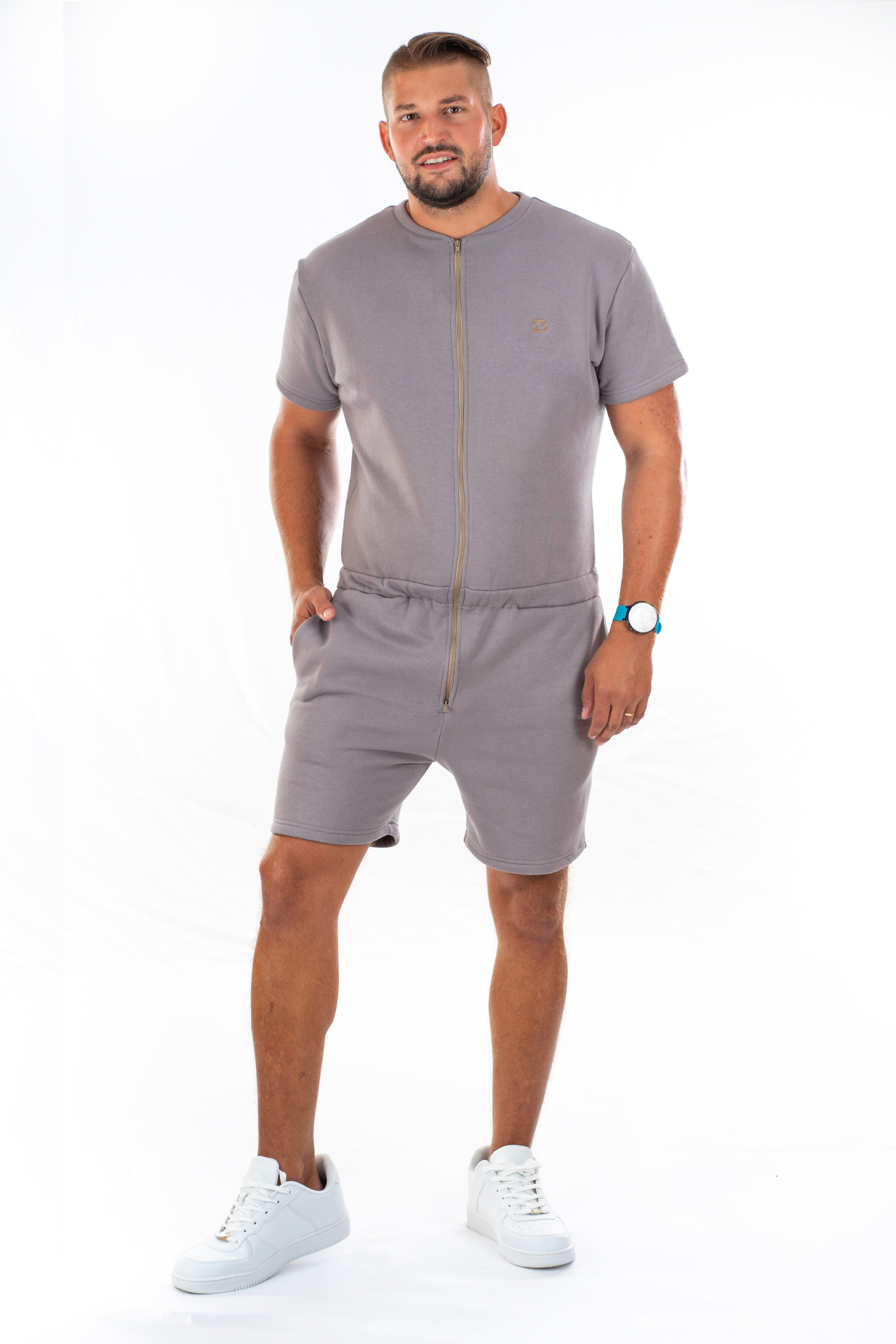 E-shop Dendy Pánsky overal teplákový krátký Grey