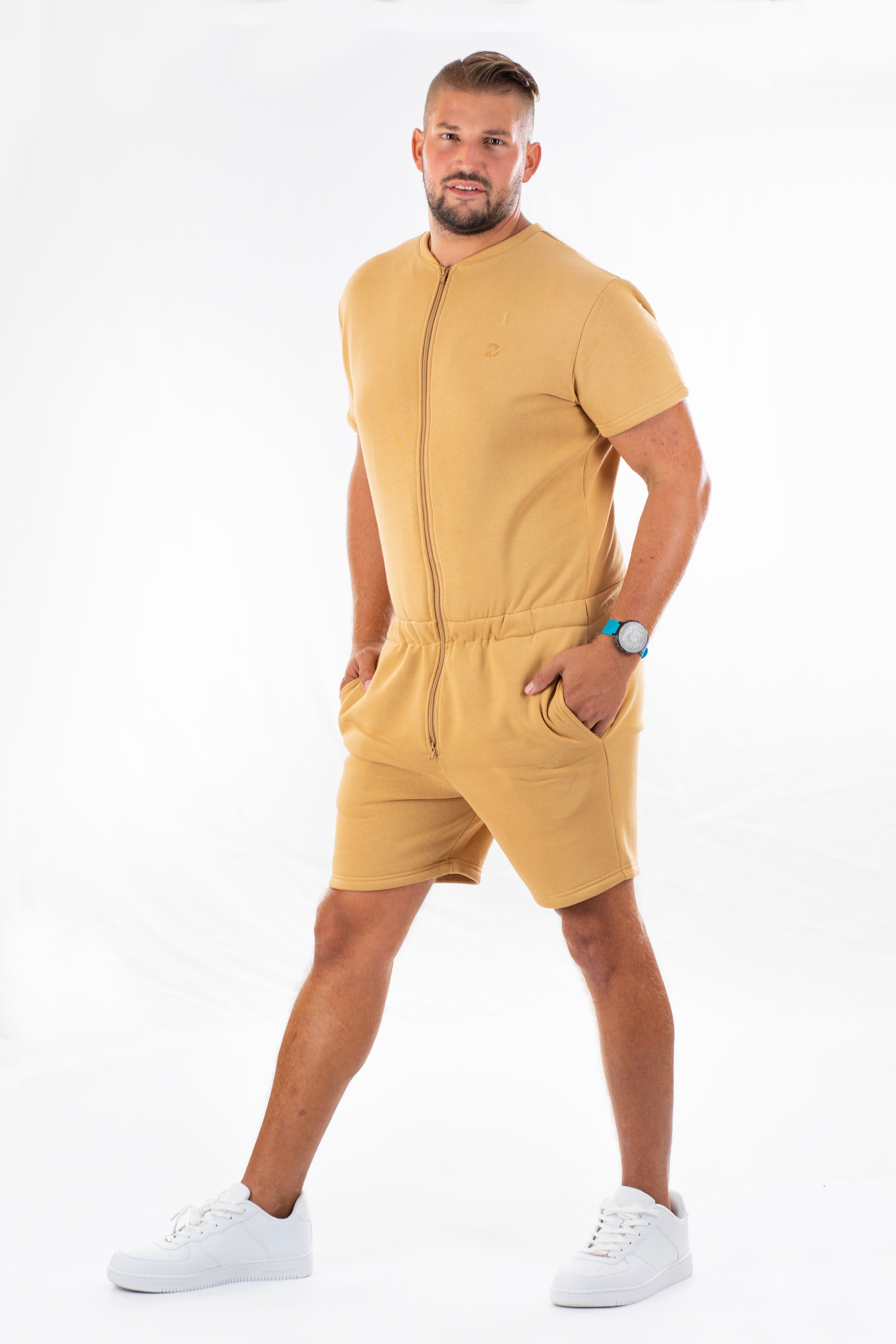 E-shop Dendy Pánsky overal teplákový krátký Sand