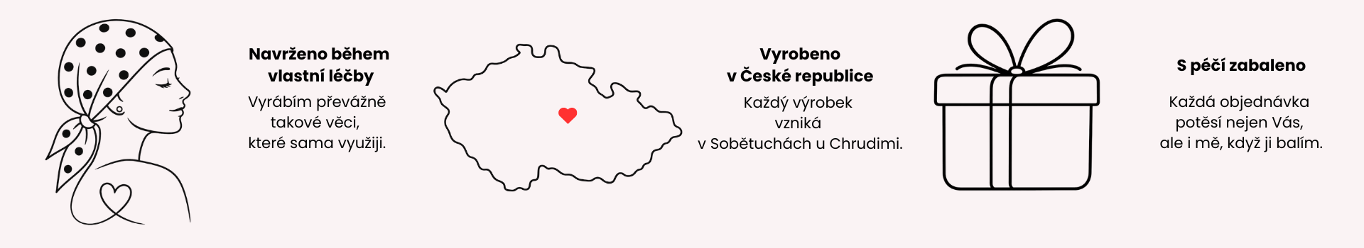 Navrženo během vlastní léčby, vyrobeno v Česku a s láskou zabaleno.