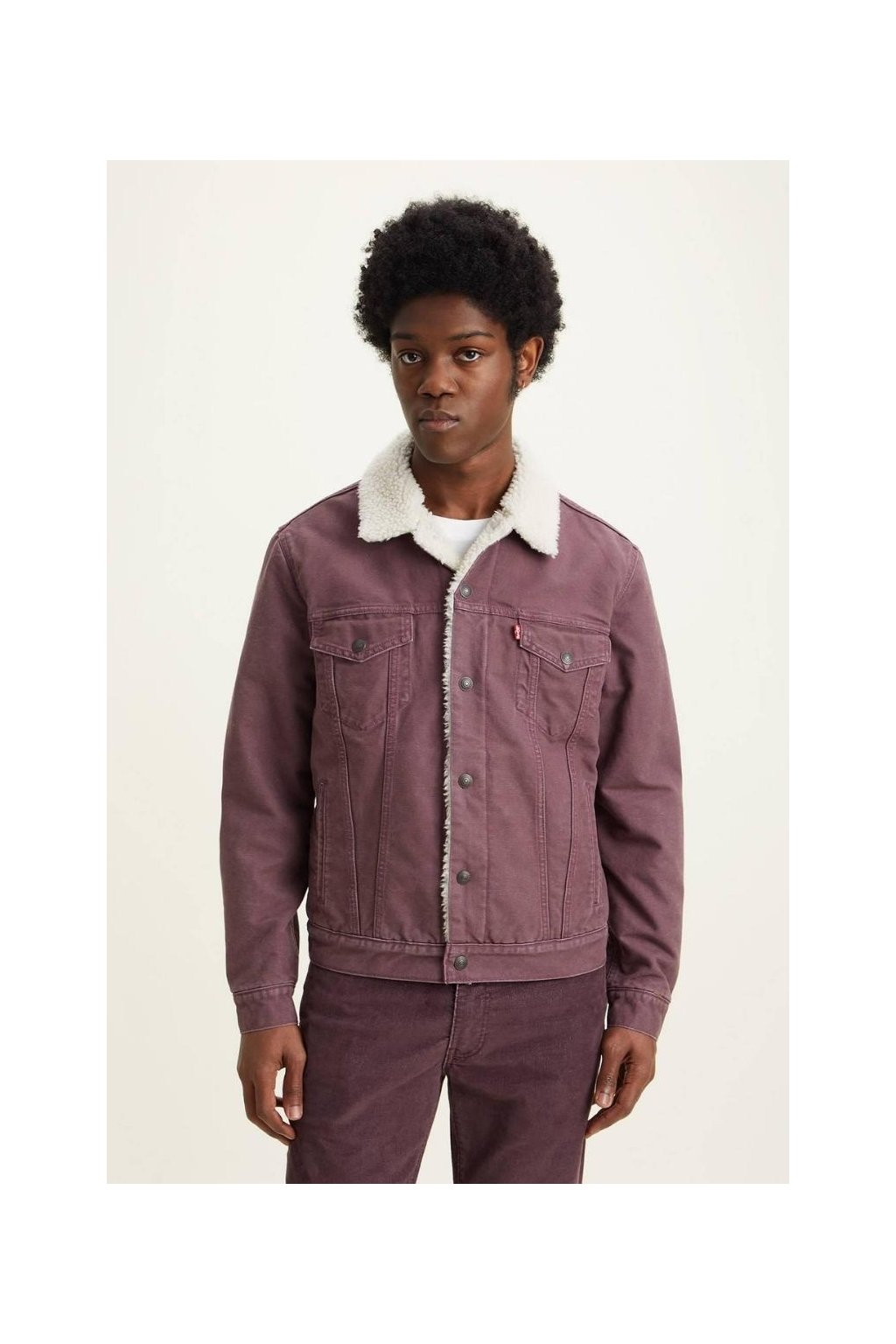 Bunda - TYPE 3 SHERPA TRUCKER HUCKLEBE fialová