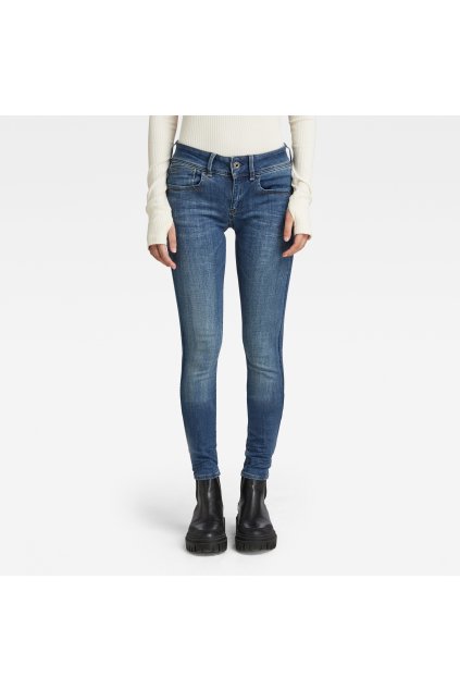 Rifle - G-STAR Lynn Mid Super Skinny Wmn modré