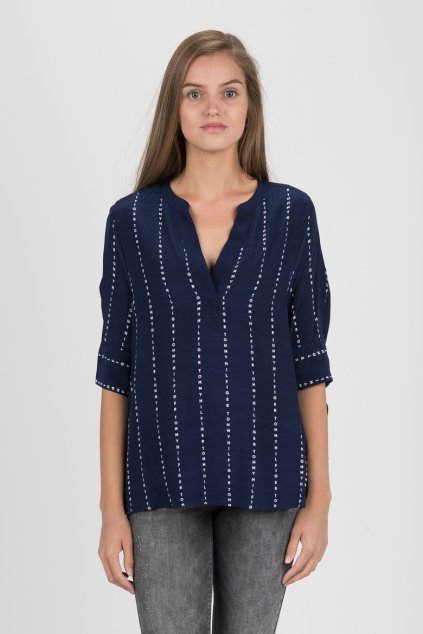 Blúzka - FALLEEN BLOUSE 3/4 SLV tmavomodrá