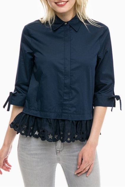 Blúzka - HAYETTE BLOUSE 1/2 S tmavomodrá