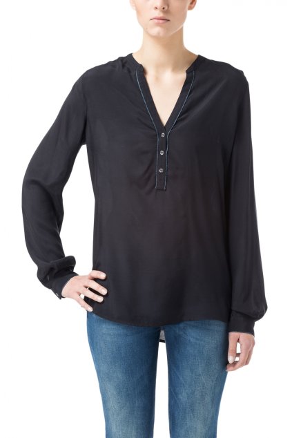 Blúzka - CAMIRA BLOUSE LS tmavomodrá