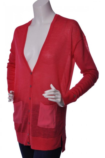 Sveter - PEPA FABRIC MIX V-NK CARDI červený