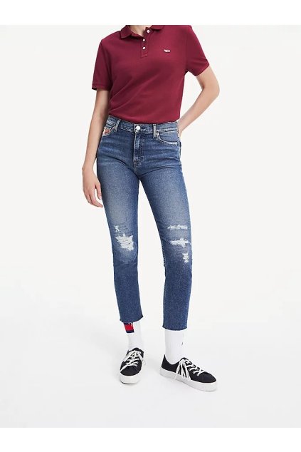 Rifle - HIGH RISE SLIM IZZY CROP BTSM modré