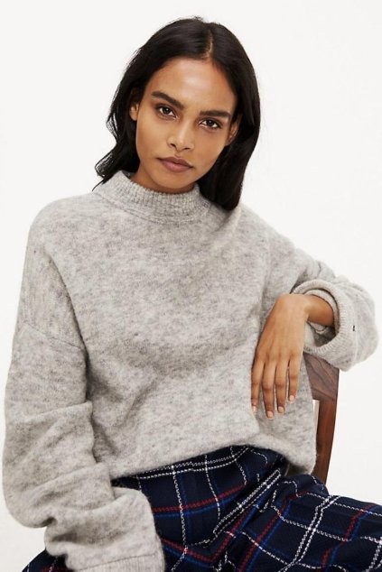 Sveter - NEW MAKAYLA MOCK-NK SWTR sivý