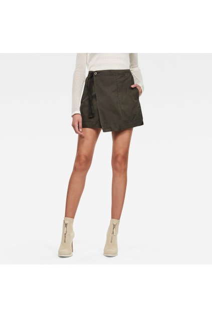 Sukňa - Utility wrap mini skirt tmavo-olivová