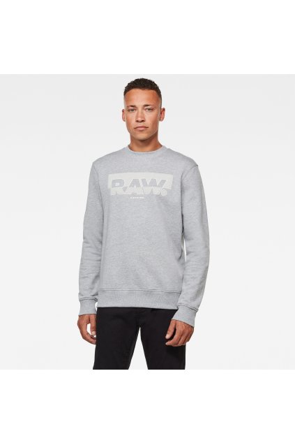 Mikina - Raw Block Raster r sw l\s sivá