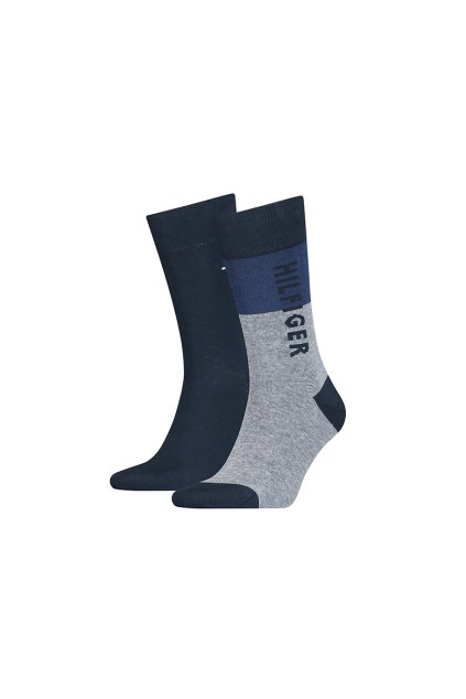 Ponožky - TH MEN SOCK 2P TOMMY ONE ROW sivomodré