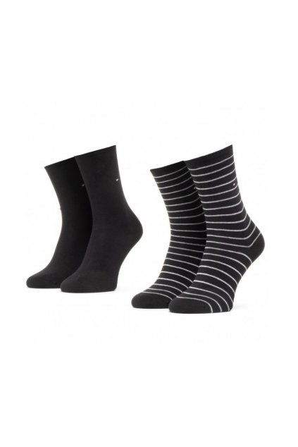 Ponožky - Tommy Hilfiger Stripes 2 pack modré