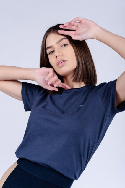 Tričko - TJW SLIM JERSEY C NECK modré
