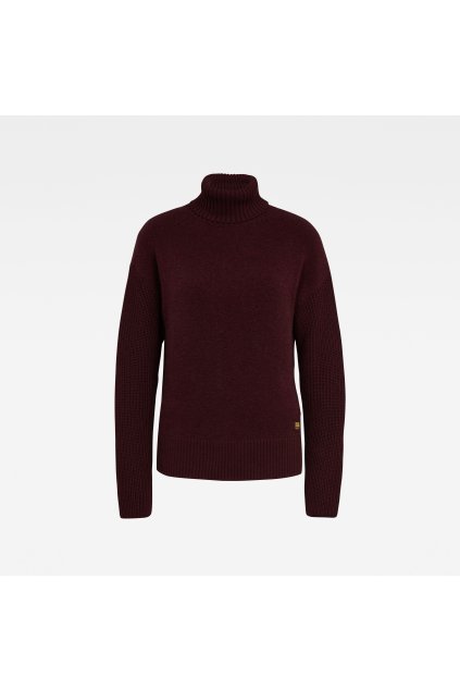 Sveter - Addir roll loose knit wmn l\s bordový