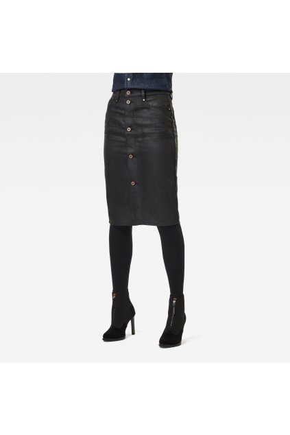 Sukňa - Noxer Navy Pencil Button skirt čierna