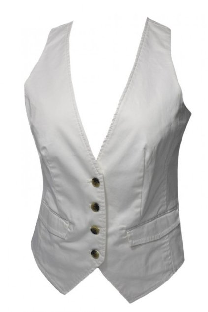 Vesta - vtg str sateen w biela
