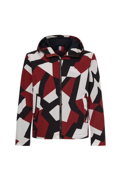 Bunda - LIGHTWEIGHT HOODED PRINT JACKET vzorovaná