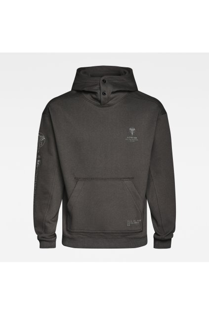 Mikina - Sleeve Graphic hooded Sweat tmavošedá