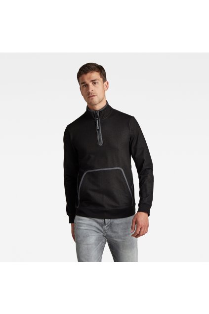 Mikina - Half zip bound tweeter t l\s čierna