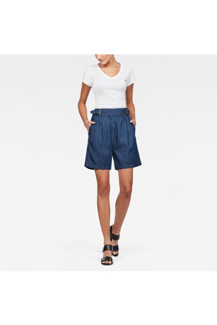 Krátke nohavice - Bristum pleated high bermuda wmn modré