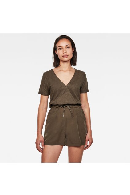 Overal - Mix jumpsuit wmn s\s hnedý