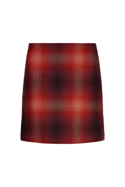 Sukňa - Tommy Hilfiger  WOOL SHADOW CHECK SHORT SKIRT červená