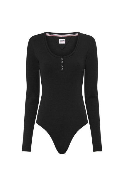 Body - TJW RIB HENLEY BODY LS čierne