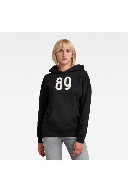 Mikina - G-star Graphic back snaps hdd sweat čierna