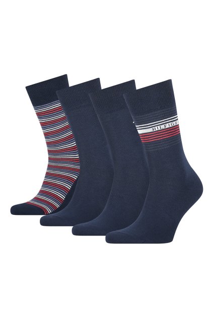 Ponožky - TH MEN SOCK 4P TIN GIFTBOX STRIPE modré