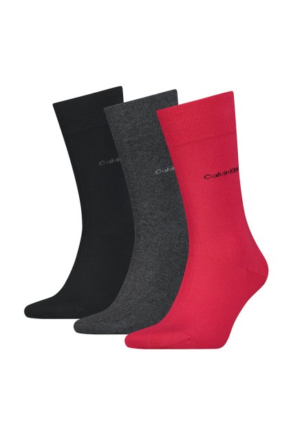 Ponožky - CK MEN CREW 3P COMBED FLAT KNIT ERIC viacfarebné