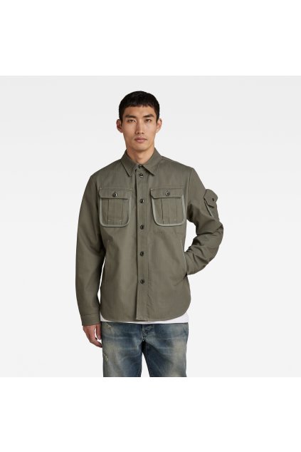 Bunda - Stand collar Overshirt zelená