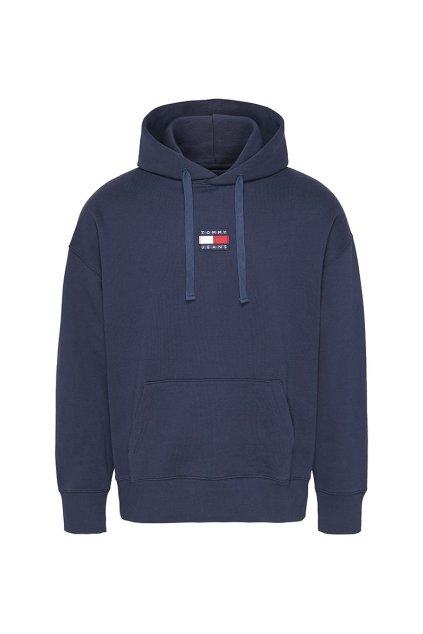 Mikina - Tommy Jeans TJM TOMMY BADGE HOODIE modrá
