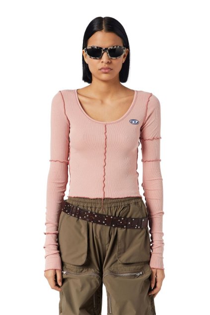 Top - T-RIBBY-LONG TANK TOP ružový