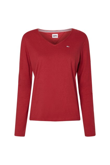 Tričko - TJW JERSEY V NECK LONGSLEEVE bordové