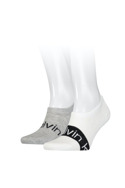 Ponožky - CK MEN FOOTIE HIGH CUT 2P LOGO RIBBON viacfarebné